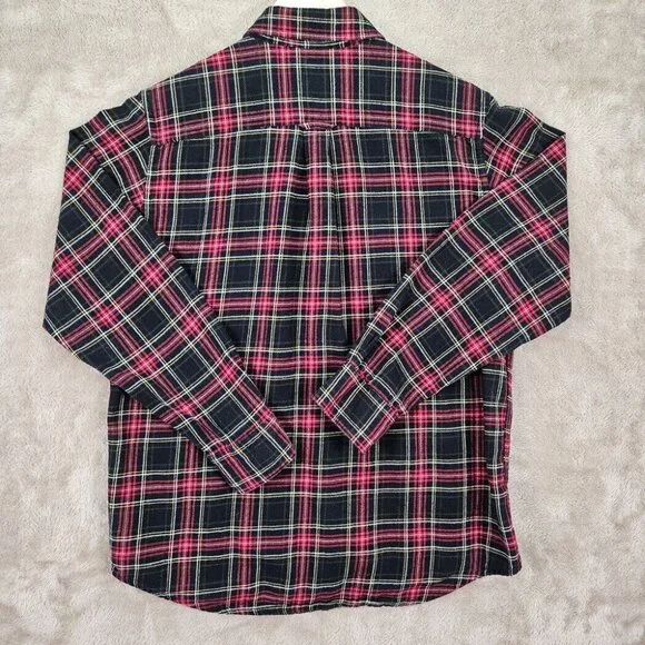 Chaps 100% Cotton Flannel Plaid Shirt Button-Down Men's Size M Long Sleeve - Picture 8 of 10